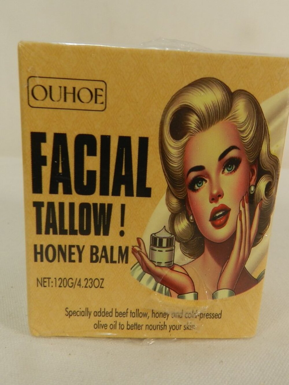 Ouhoe Facial Tallow Honey Balm Moisturizer Hydrating Beef 1.23 oz Sealed New